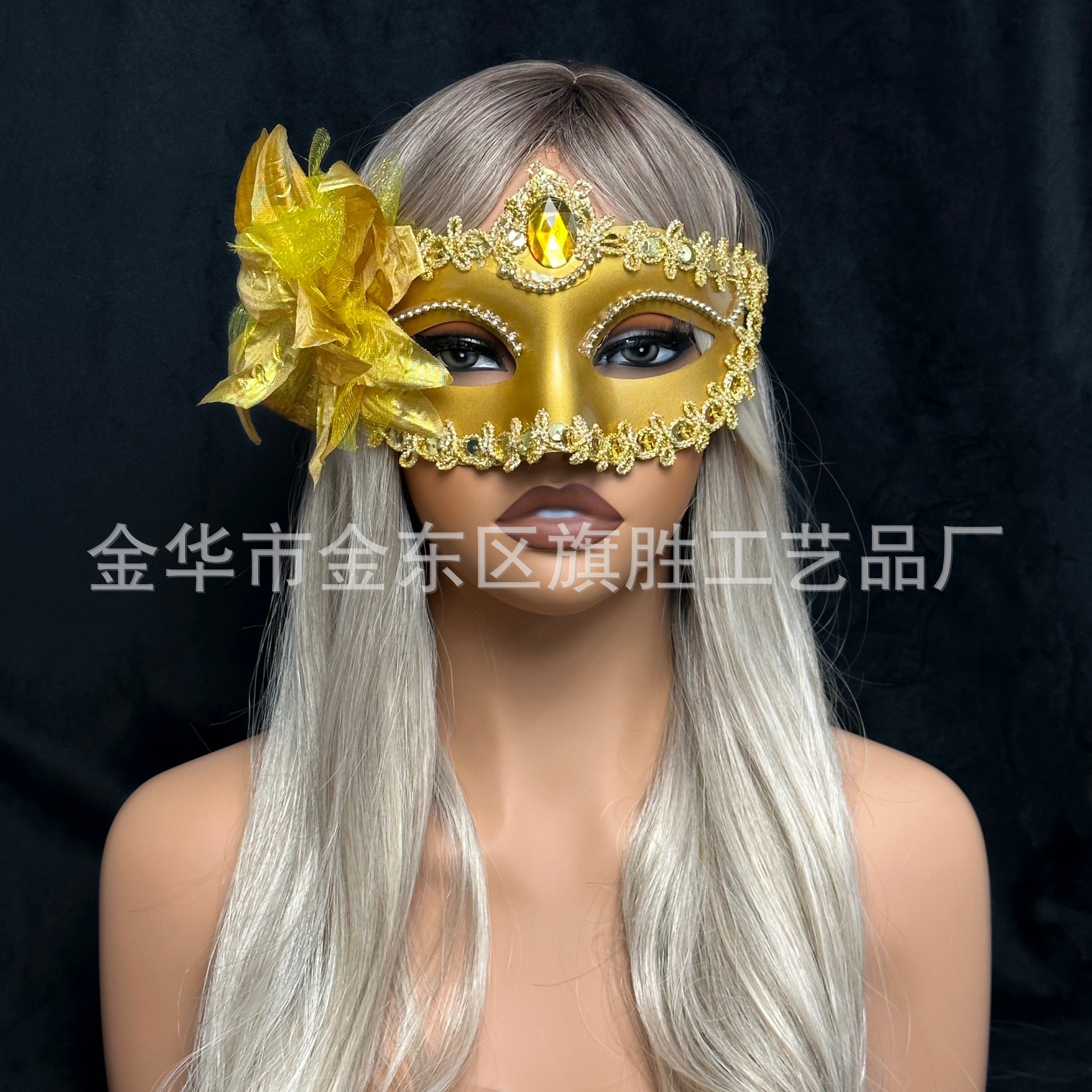 Máscara luminosa caliente transfronteriza Halloween Bola de Navidad fiesta pequeña belleza más lirio flor bola femenina máscara