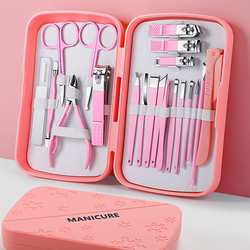 Pedicuría kit de manicure belleza piel muerta al por mayor cortador de uñas conjunto completo de pinzas de garganta de acero inoxidable manicure