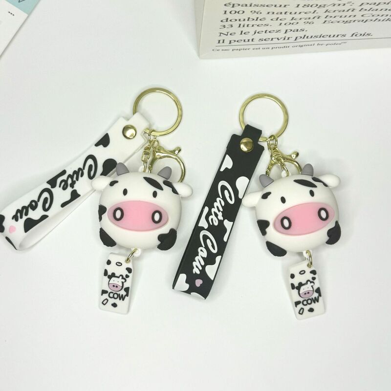 New Cow Keychain Creative Cartoon Doll Cow Car Keychain Couple Bag Pendant Key Pendant New Cow Keychain Creative Cartoon Doll Cow Car Keychain Couple Bag Pendant Key Pendant