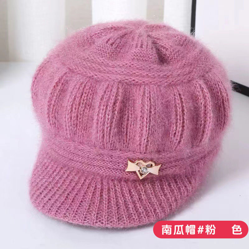 秋冬季中老年针织毛线帽子防寒防风保暖妈妈老太太帽简约百搭时尚|undefined