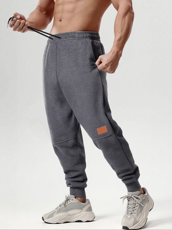 Cross-Border Popular Autumn Pants for Men, Spring and Autumn Thin Fleece Jogger Cuffed Sweatpants, Men's Loose Sweatpants, European Size