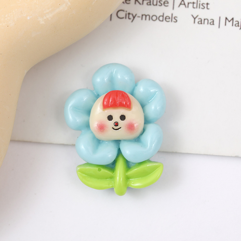 Nueva historieta brillante Goka flor chica resina accesorios material DIY crema pegamento teléfono caso accesorios al por mayor