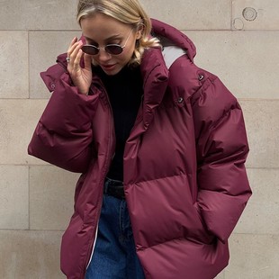 Cross-border cotton-padded jacket coat 2024 autumn and winter European and American new cotton-padded jacket women's loose cotton-padded jacket loose coat top