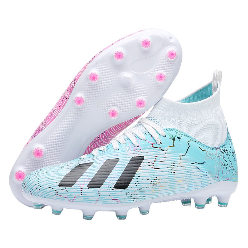 Nuevos zapatos de fútbol hombres y mujeres transpirables mandarina pato color alto casual largo uñas zapatos de fútbol hierba más tamaño zapatos de entrenamiento