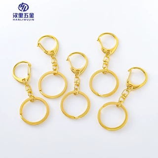 厂家现货供应锌合金钥匙中C扣+中8字+30mm平圈  金属D字钥匙扣