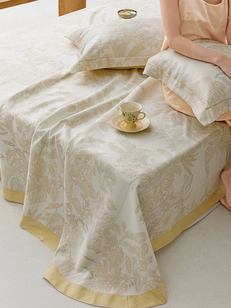 Mat, summer set, silk sheet for home use, 3 piece set, washable