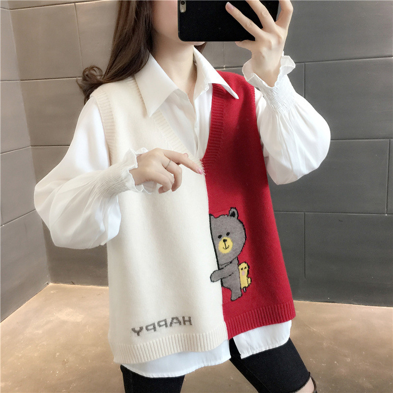 Chaleco de punto con cuello en V para mujer principios de primavera y otoño 2024 nuevas mujeres chaleco de lana sin mangas chaleco suéter exterior image 4