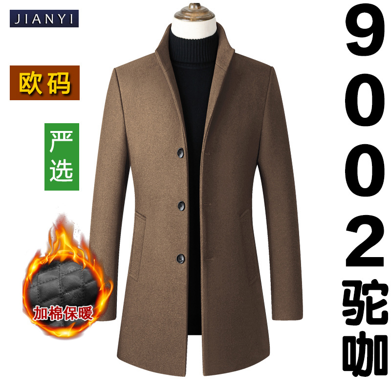 【Selección Premium】Abrigo de Lana con Cuello Alto y Botones, Estilo Europeo, Talla Grande, para Hombre, Fuente Mayorista de Ropa Masculina image 16