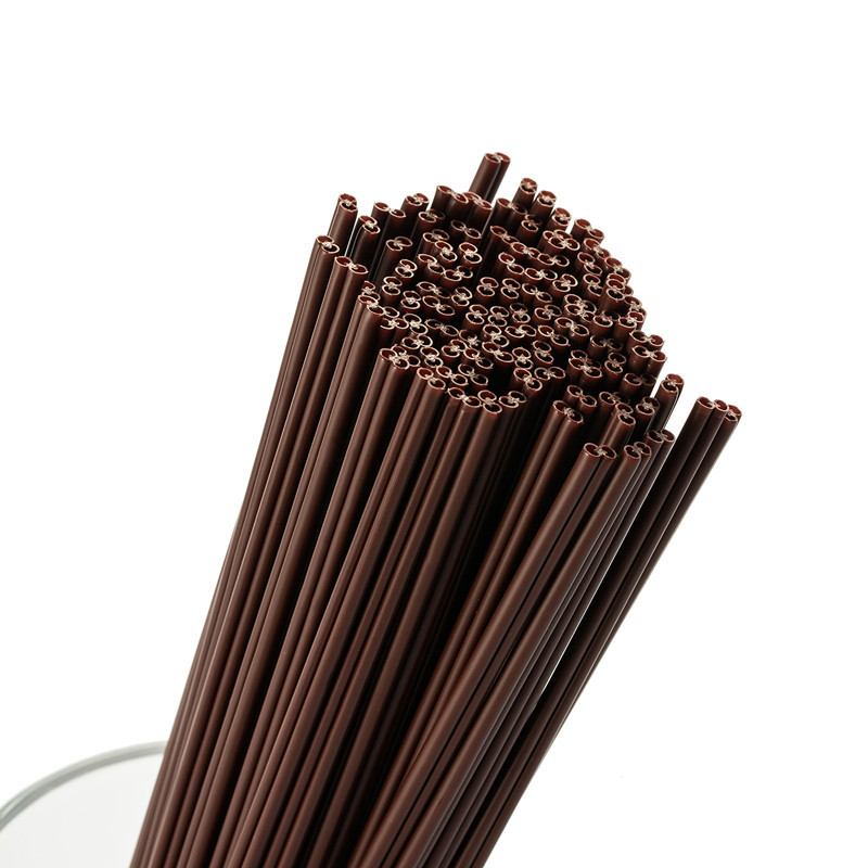 Paja de café desechable de doble agujero de tres agujeros de 18cm señaló bolsa de papel independiente de la película barra de mezcla de café