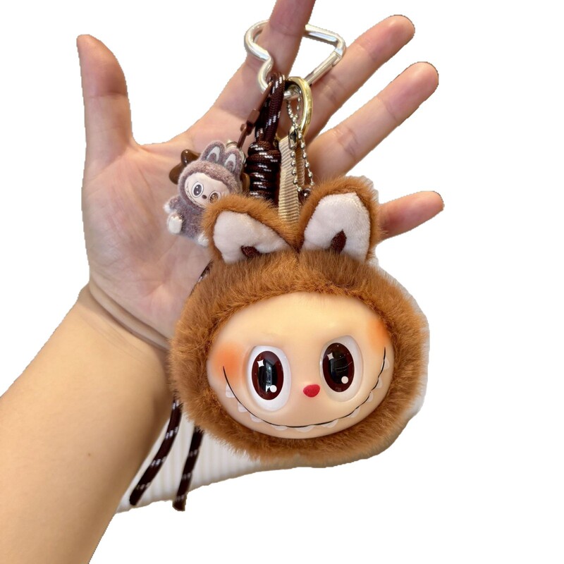 King Labubu 人気のかわいい超かわいいペンダントぬいぐるみ小さな人形バッグペンダント女の子車のキーホルダーギフト|undefined