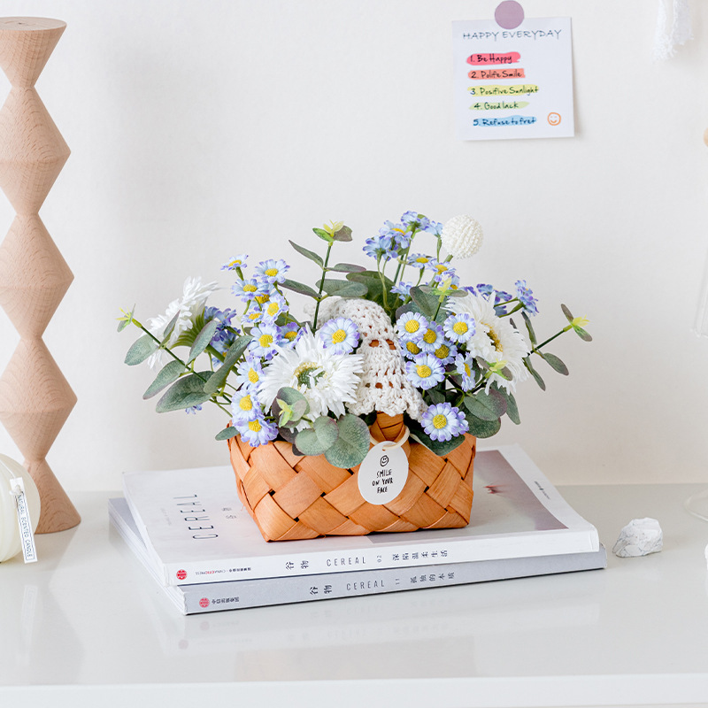 Panier de fleurs haut de gamme fleur artificielle salon fleur en plastique fleur artificielle fleur artificielle décoration fleur fleur séchée fond décoration bouquet arrangement de fleurs