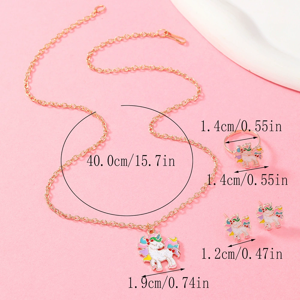 Cartoon set, necklace, chain, ring