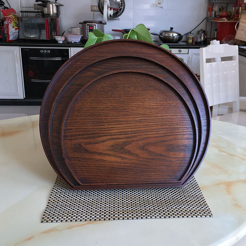 Hotel Tray Made of Ash Wood, Semi-Circular Tray, Irregular Snack Tray, Creative Half-Moon Tray, Oval Tray Hotel Tray Made of Ash Wood, Semi-Circular Tray, Irregular Snack Tray, Creative Half-Moon Tray, Oval Tray