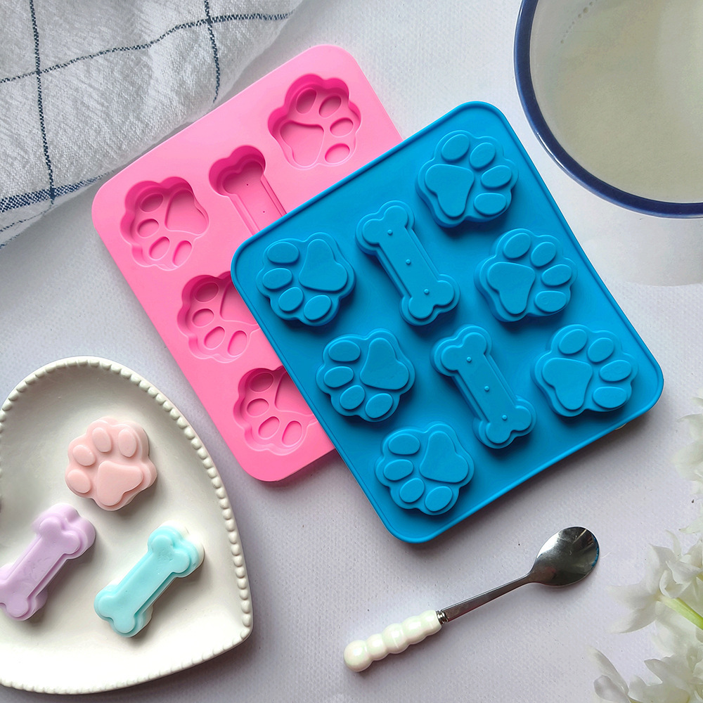 Silicona 6 con hueso de garra de gato 78 molde de chocolate galletas de bricolaje mousse molde para hornear pastel de pudín de caramelo