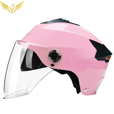 Helmet Motorcycle Helmet Battery | Motosiklet kaskı (dəbilqə) - pink-transparent-mirror