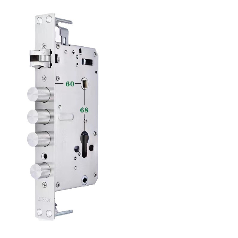 Todo-acero anti-Tarjeta cerradura cuerpo huella digital bloqueo cuerpo cerradura inteligente contraseña cerradura electrónica doble activo doble rápido Acero inoxidable cerradura cuerpo fábrica al por mayor