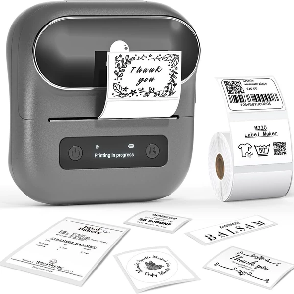 Three-inch [M220 English version] Gray + 1 roll of printing paper