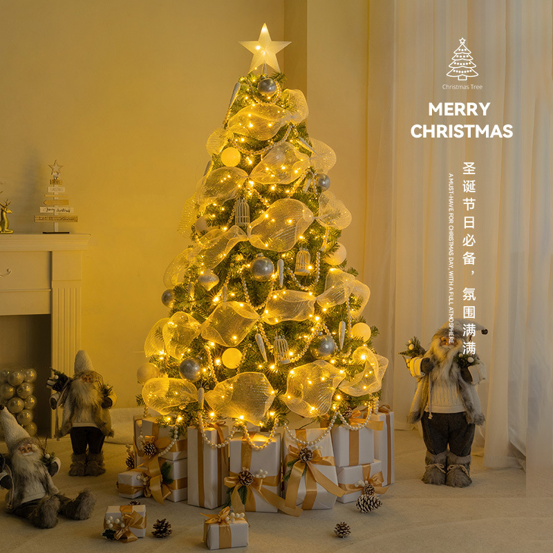 Árbol de navidad diy cifrado luminoso grande ins estilo decoración de alto grado nueva decoración de nochebuena