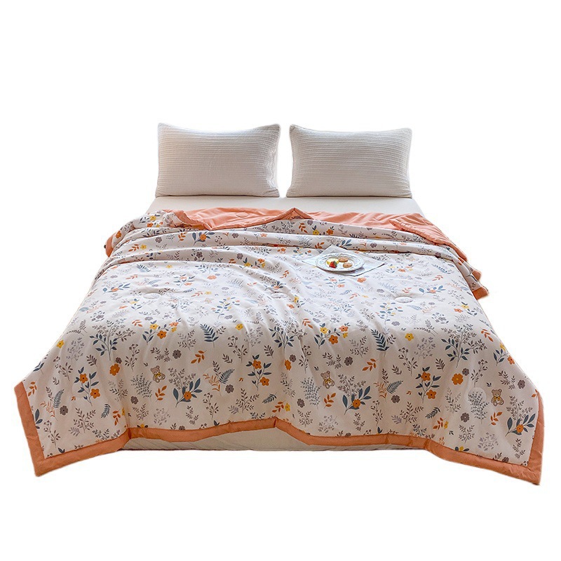 Quilt de verano fresco lavable por máquina dormitorio de estudiantes primavera y otoño edredón delgado lavable edredón de verano aire acondicionado edredón doble