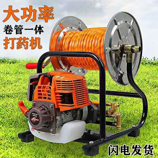 进口四冲程汽油打药机高压卷管一体喷雾器打药消毒手提式喷雾器