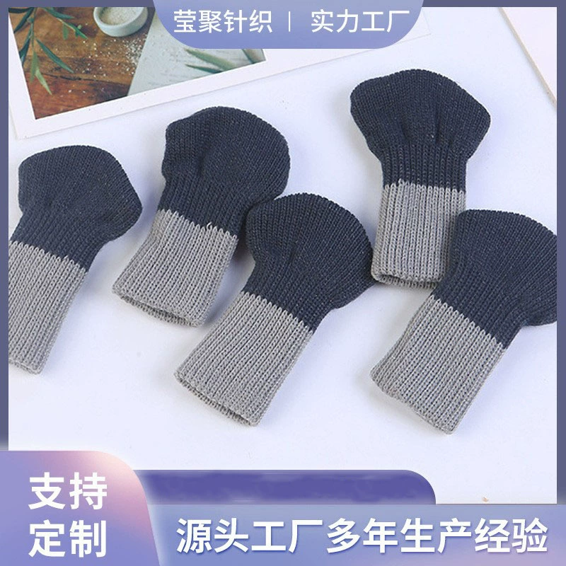 Изготовленный на заказ Новый классический стул крышка ноги корейский модный вязаный стул крышка ноги черный шить шерстяной стол коврик для ног