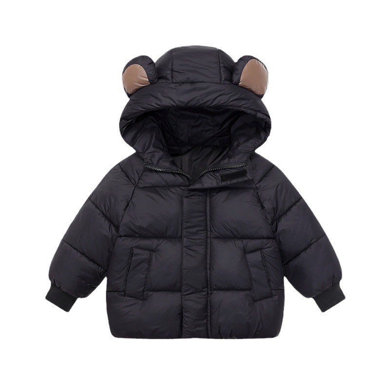 Ropa infantil nueva de 2025, chaqueta corta de plumón gruesa, bonita y elegante para niños y niñas, niños pequeños y bebés, abrigo de invierno.