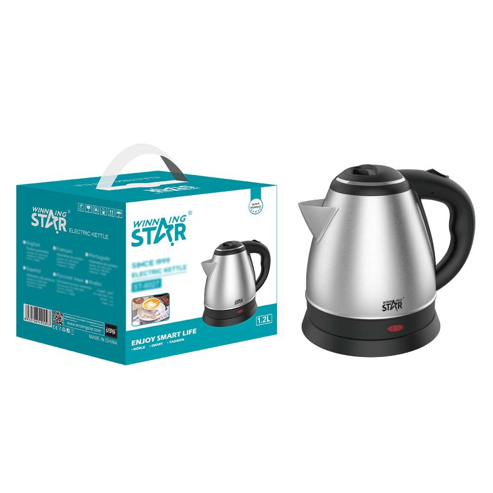 Estrella ganadora estándar británico estándar europeo 1.2L pequeño hogar agua hirviendo Hervidor eléctrico