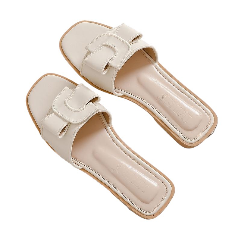 2025 Summer Flat For Women, Fashionable Non-Slip Soft Sole, Trendy Lazy Beach One-Strap Women's Slippers_vogvips.com