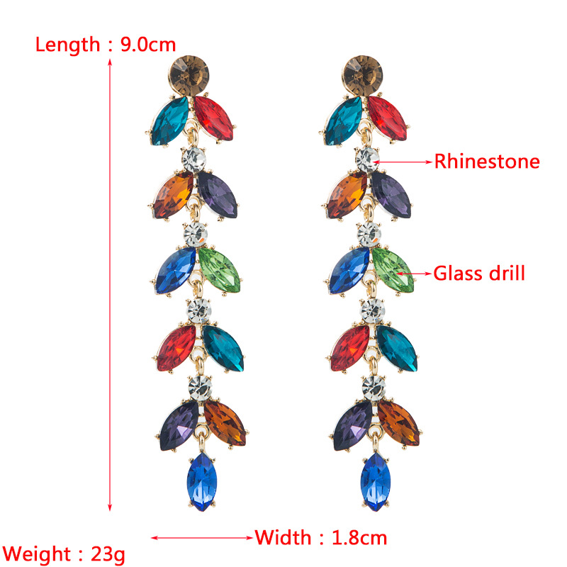 Fashion Exaggerated Multi-layer Alloy Rhinestone Glass Diamond Long Earrings display picture 1