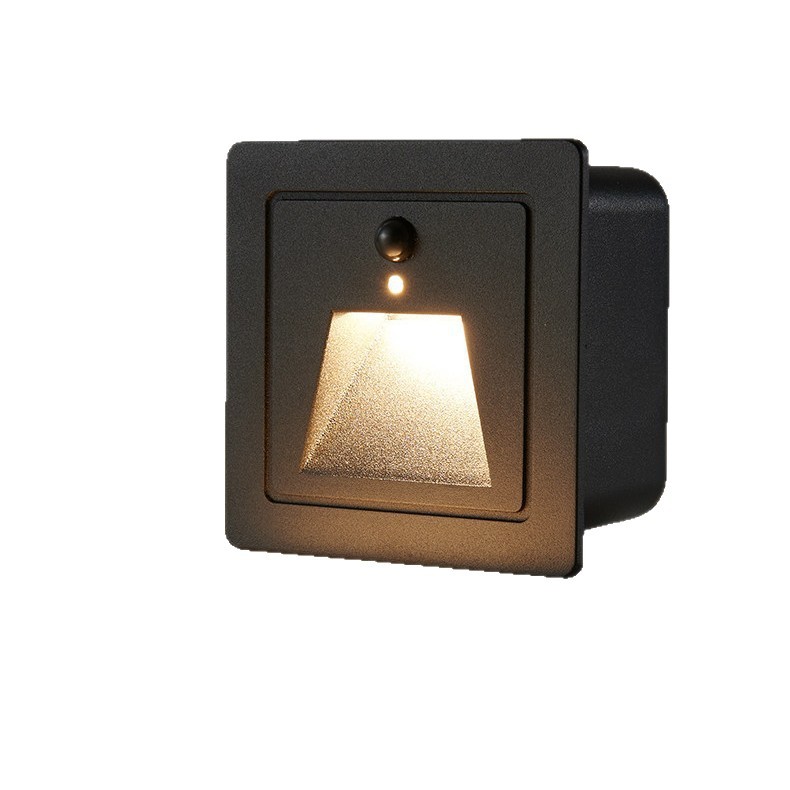LED incrustado lámpara de anclaje lámpara de esquina al aire libre impermeable 86 paso de inducción del cuerpo humano paso pasillo escalera sin