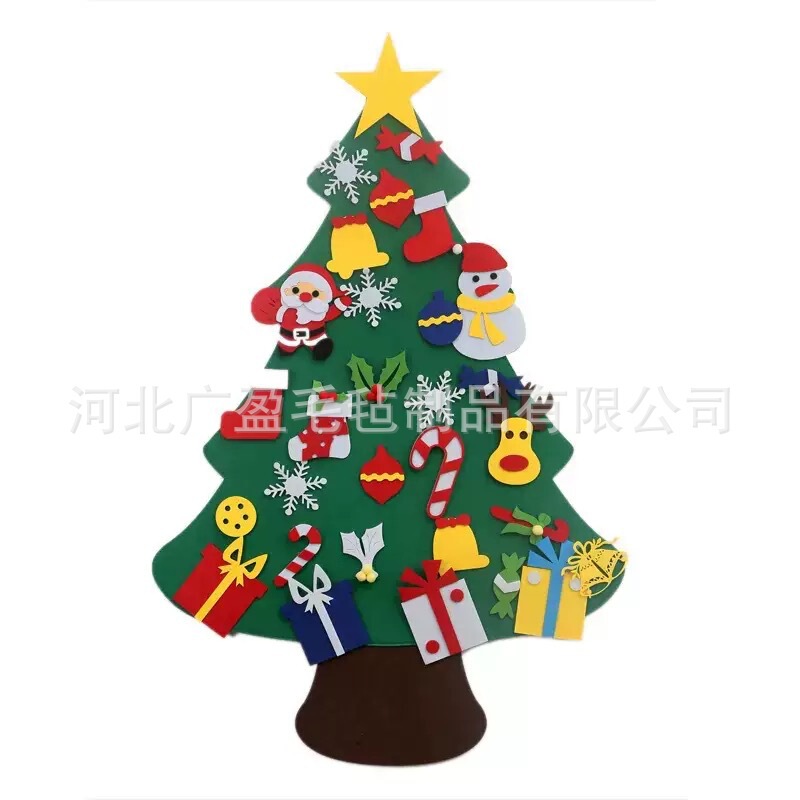 新款毛毡圣诞树儿童手工益智diy圣诞节装饰挂件无纺布毛毡圣诞树|undefined