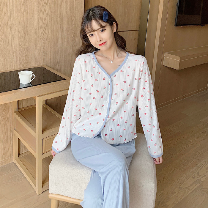 F긴팔-822 블루플라워