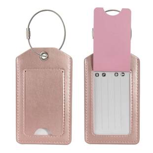 BSCI factory PU leather luggage card ID address holder portable boarding travel name label