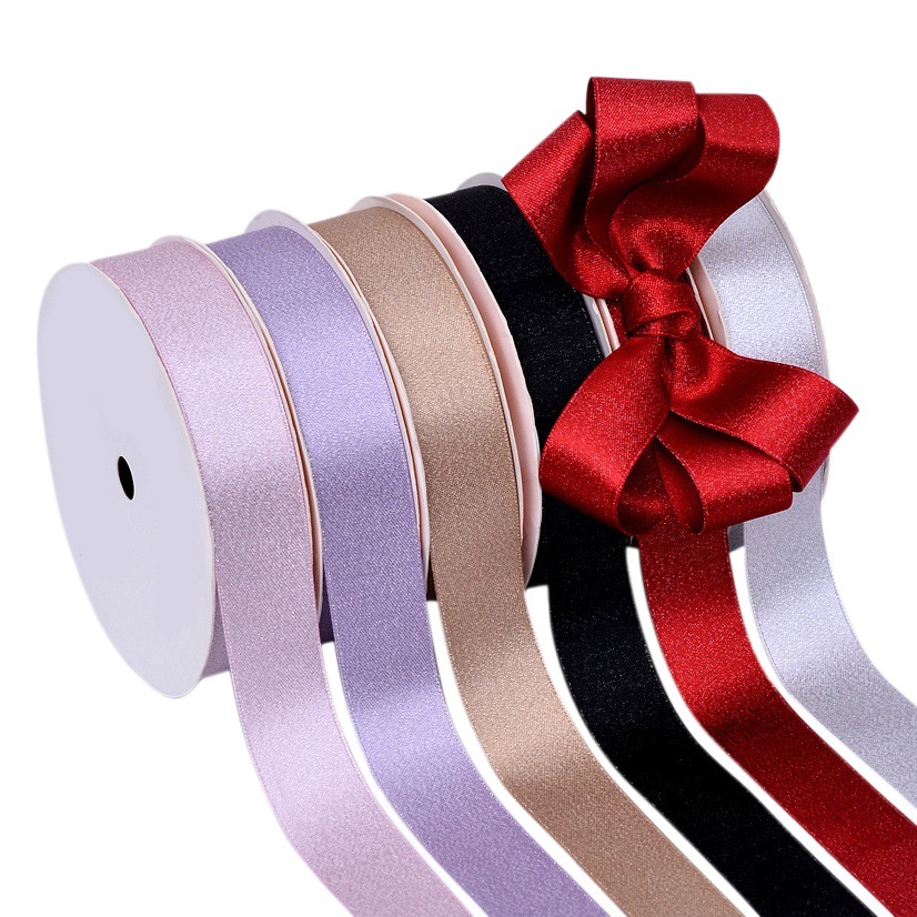 Yao Ming caja de regalo DIY cinta de flores para hornear cinta de regalo accesorios de embalaje de chocolate cinta de trama de plata satinada