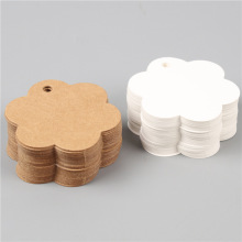 圆形款牛皮纸吊牌空白花朵纸卡万圣节圣诞感恩节价格标签挂牌批发