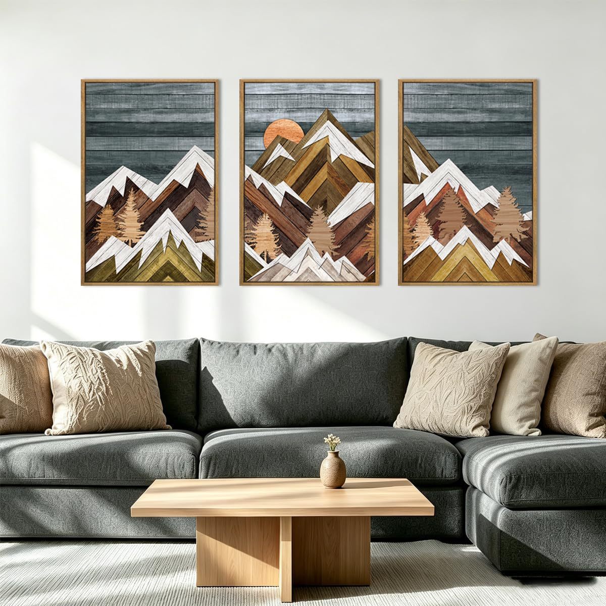 Hot-Selling Large-Sized Mountain Wall Art in Foreign Trade, Farmhouse Style Mountain Wall Large Landscape Painting Decorative Artwork