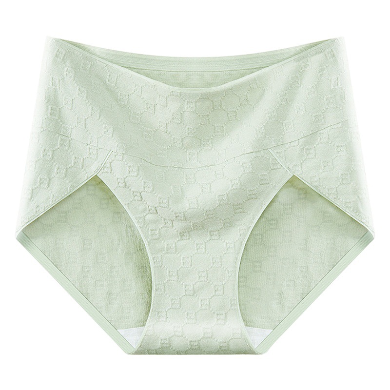 Ropa interior Jacquard de alta elasticidad algodón de las mujeres Piel de verano cintura alta cadera sin costura seda antibacterial inferior entrepierna ropa interior transpirable