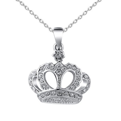 Wholesale of European and American necklaces Fashion diamond necklace Crown pendant jewelry sweater chain 