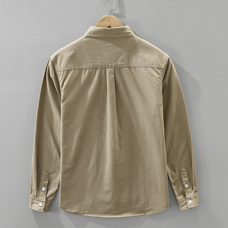 New Workwear Long Sleeved Shirt, Fashionable And Versatile, Artistic And Casual Loose Top, Men's Clothing_viptrois.com