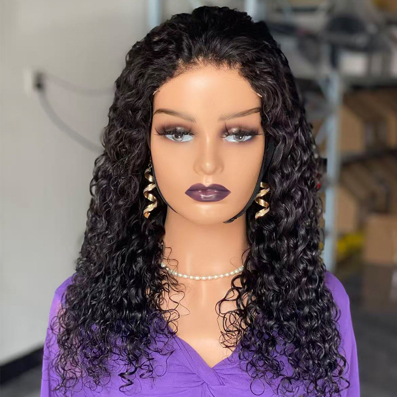 200%5x5 Glueless Water Wave human hair wig for foreign trade
