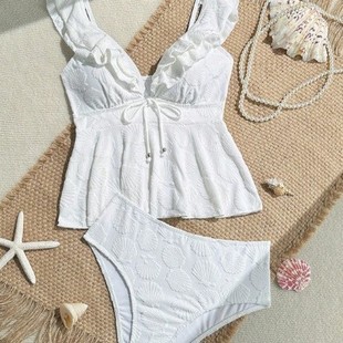 23 Years New Summer Beach Swimwear Long-Sleeved Women's Swimsuit Pure Color Three-Piece Sexy Bikini Sh972