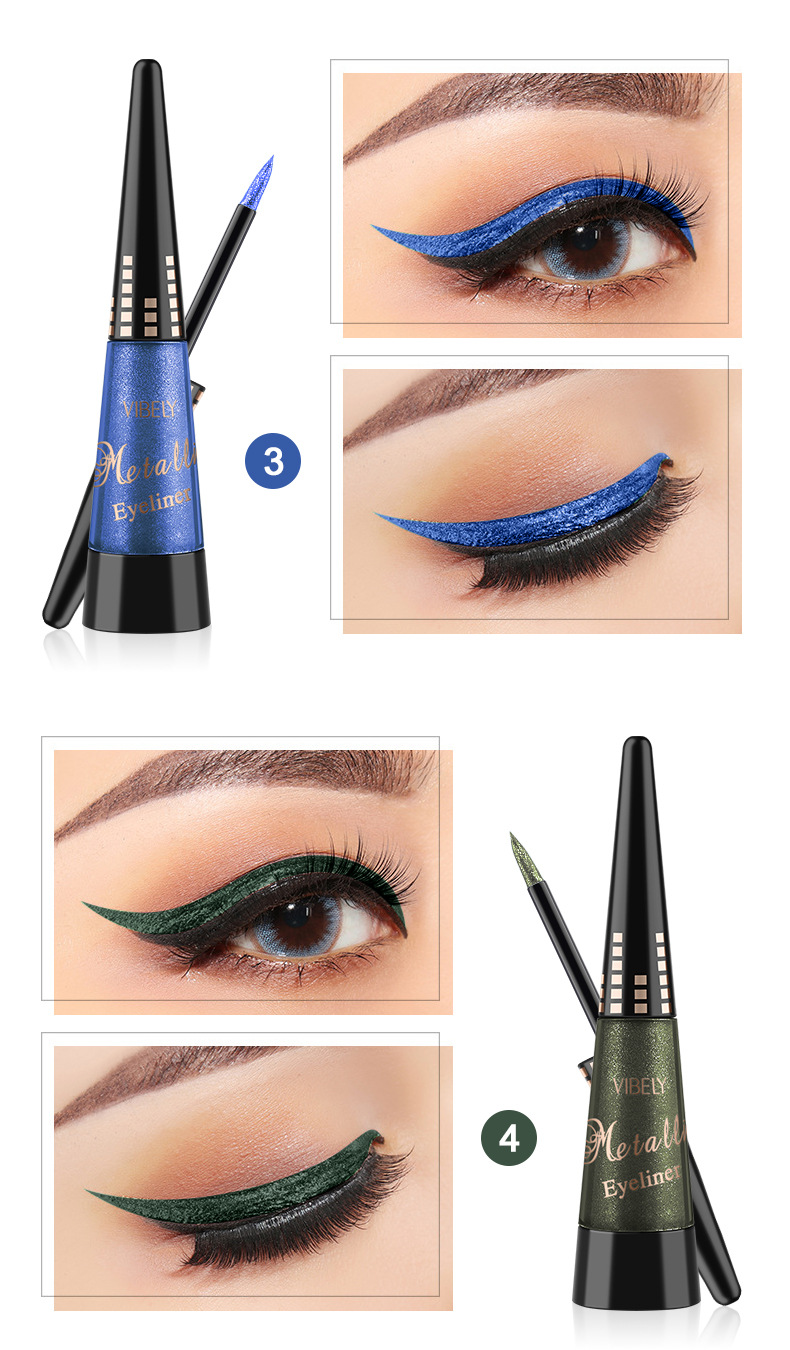 VIBELY export pearlescent colored eyeliner Liquid pen, quick-drying, waterproof, non-smudging liquid ultra-fine eyeliner pen wholesale undefined