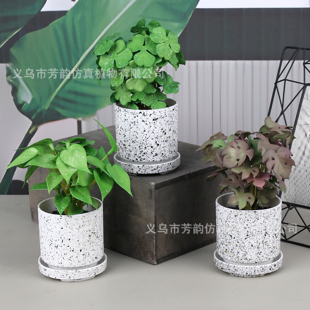 Al contado, se siente cobre y hierba, un solo bonsái, pequeños adornos de escritorio doméstico transfronterizo, simulación de macetas artificiales de plantas verdes, comercio exterior image 5
