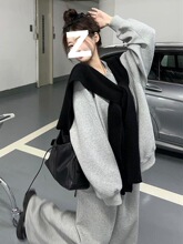 2025巨好看的秋季新款宽松加绒加厚卫衣套装女炸街休闲韩系两件套