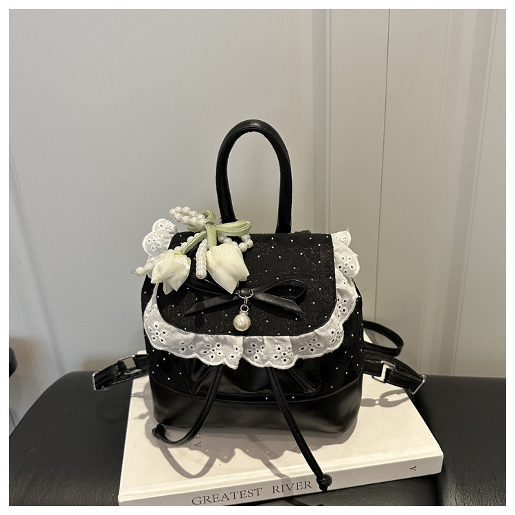 2026 nuevo encaje de moda coreana de estilo chica bolsas de mano, alta calidad, mochila de hombro versátil