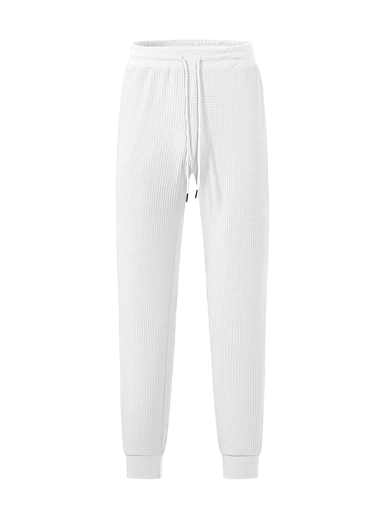 Europa y Estados Unidos ropa de hombre transfronteriza de verano deportivo relajado transpirable de color sólido waffle hombre correa pantalones casuales