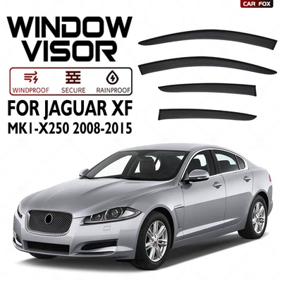 Window visor, Rain shield - standard-packing-without-logo-jaguar-xf-mk1-x250-2008-2015-plexiglass-no-bright-strip-window-rain-shield