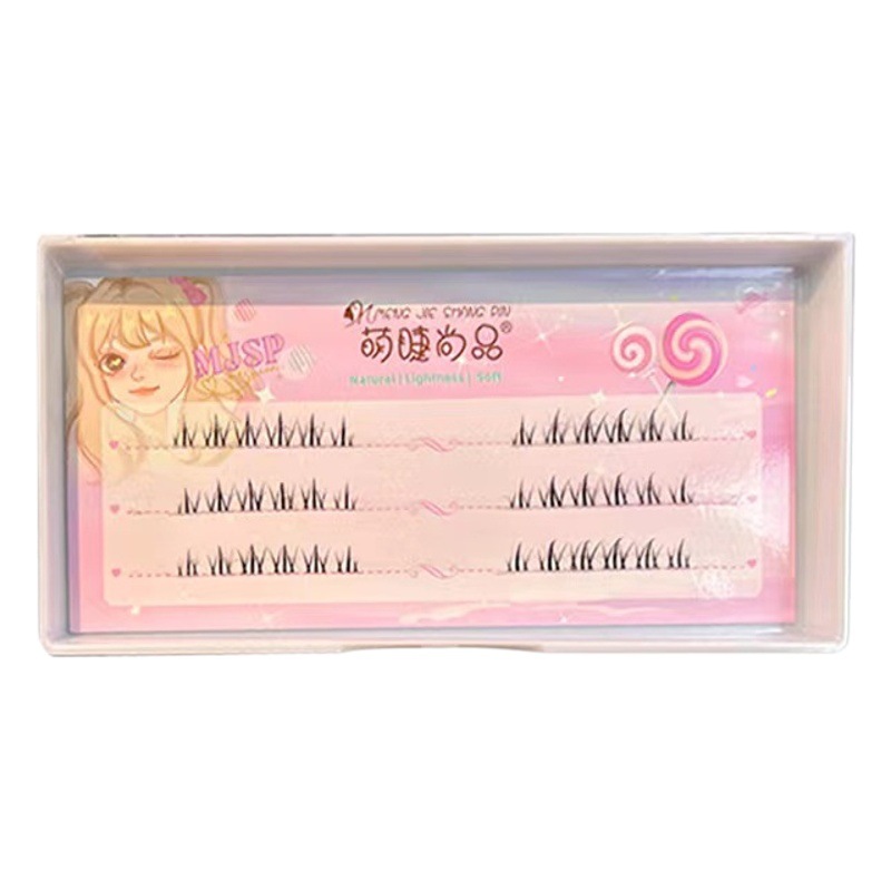 Lindo pestañas Shangpin pequeña llama pestañas naturales diarias solo racimo dividido Barbie Ojo de dibujos animados tallo transparente pestañas postizas