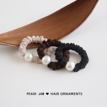 韩版时尚珍珠发圈丸子头柔软皮筋女扎头发绳 气质女头绳发饰头饰