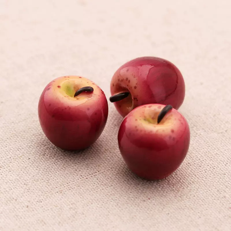 小苹果蛇龙果立体手工艺品微缩食玩迷你仿真奶油胶微景观diy材料